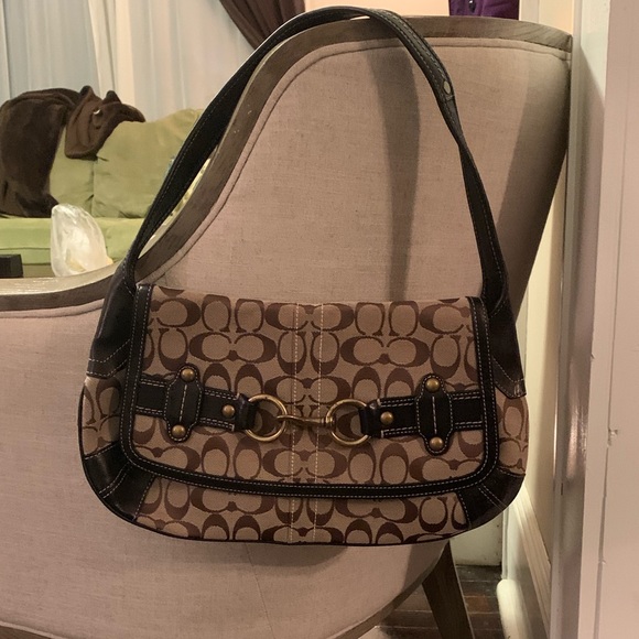 [Coach]  Signature Black & Brown Bag - Picture 8 of 14